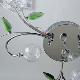 Żyrandol 6 świateł Country Aluminium Szkło Chrom