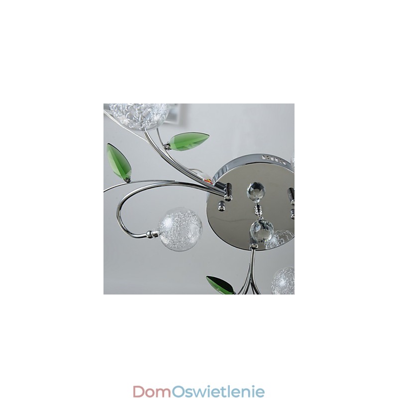 Żyrandol 6 świateł Country Aluminium Szkło Chrom