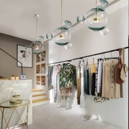 Wisząca lampa Szklana bańka Sufitowa lampa Gradientowa zielona