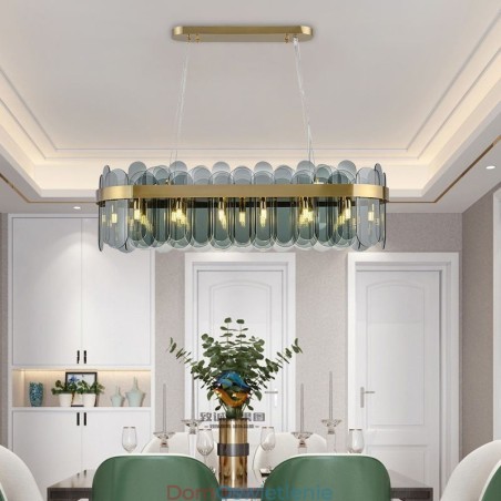 Minimalistyczna szklana lampa wisząca Unikalny kolor Prostokątna lampa sufitowa Wyspa Minimalistyczna szklana lampa wisząca Unikalny kolor Prostokątna lampa sufitowa Wyspa