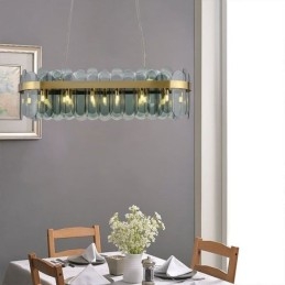 Minimalistyczna szklana lampa wisząca Unikalny kolor Prostokątna lampa sufitowa Wyspa