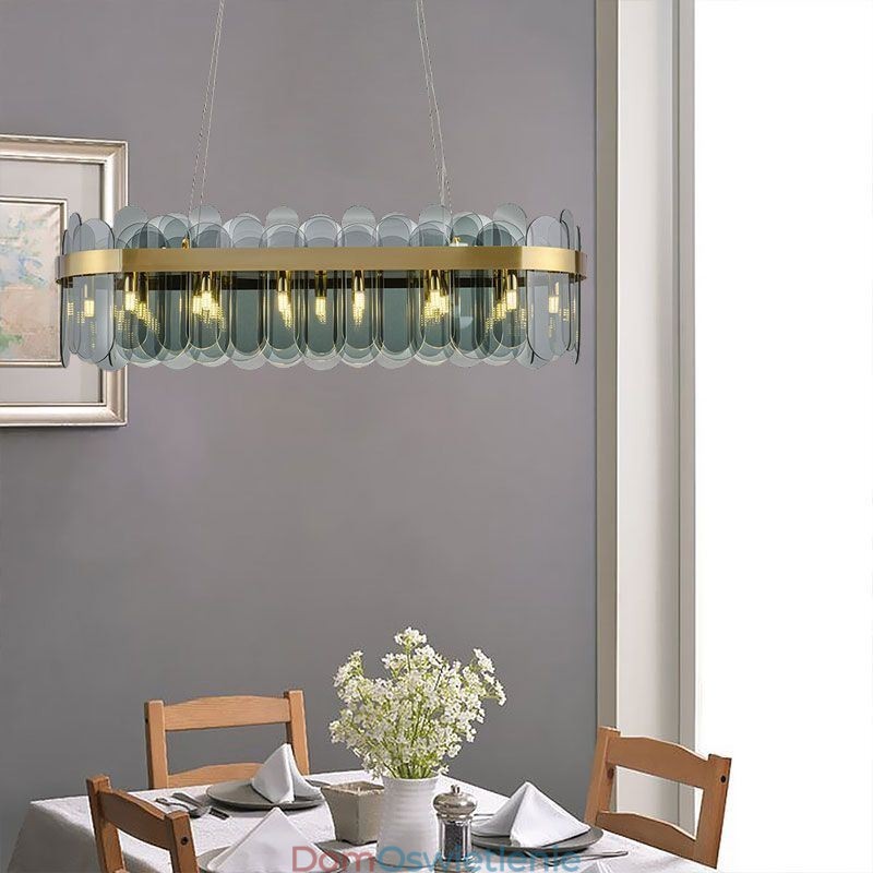 Minimalistyczna szklana lampa wisząca Unikalny kolor Prostokątna lampa sufitowa Wyspa