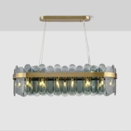 Minimalistyczna szklana lampa wisząca Unikalny kolor Prostokątna lampa sufitowa Wyspa