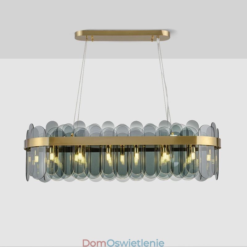 Minimalistyczna szklana lampa wisząca Unikalny kolor Prostokątna lampa sufitowa Wyspa