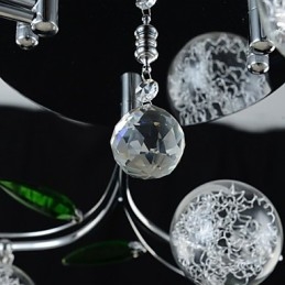 Żyrandol 6 świateł Country Aluminium Szkło Chrom