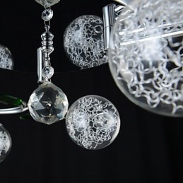 Żyrandol 6 świateł Country Aluminium Szkło Chrom