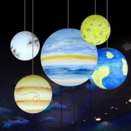 Nordic Planet Design Lampa wisząca Unikalny żyrandol z planetami układu słonecznego