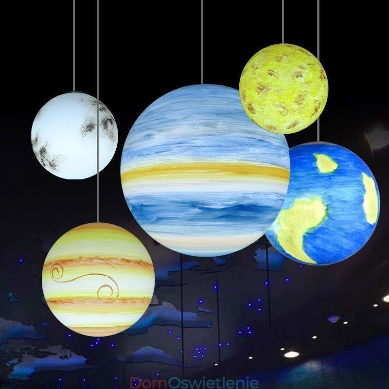 Nordic Planet Design Lampa wisząca Unikalny żyrandol z planetami układu słonecznego