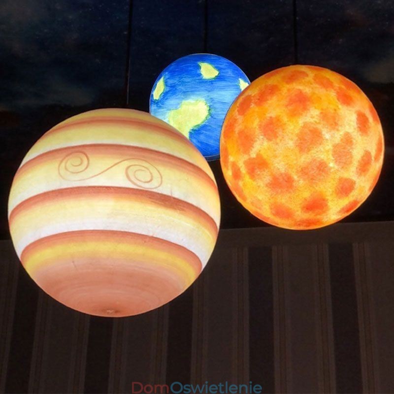 Nordic Planet Design Lampa wisząca Unikalny żyrandol z planetami układu słonecznego