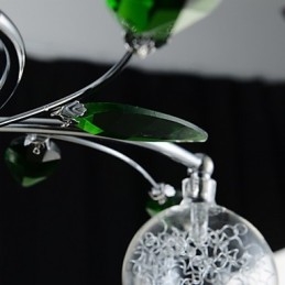 Żyrandol 6 świateł Country Aluminium Szkło Chrom