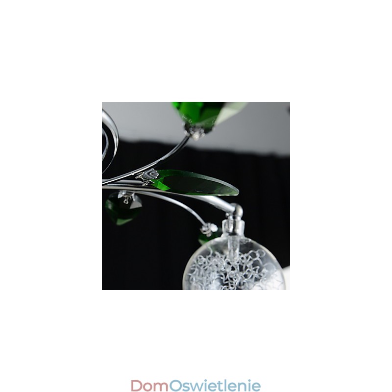 Żyrandol 6 świateł Country Aluminium Szkło Chrom