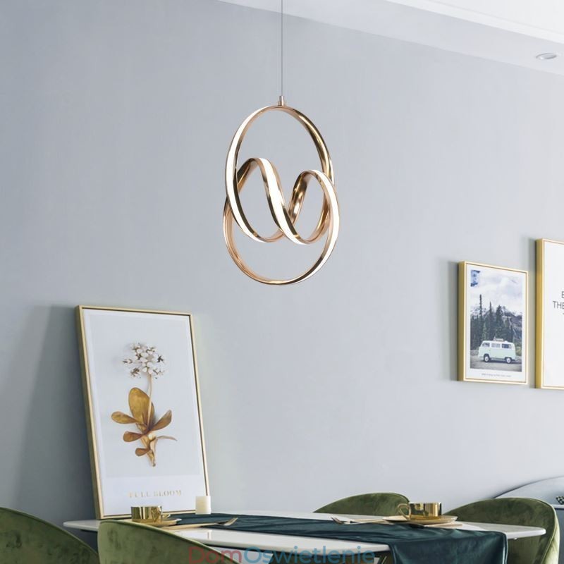 Nowoczesna minimalistyczna lampa wisząca, unikalna okrągła lampa w kształcie skrętu, wyspa