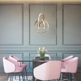 Nowoczesna minimalistyczna lampa wisząca, unikalna okrągła lampa w kształcie skrętu, wyspa