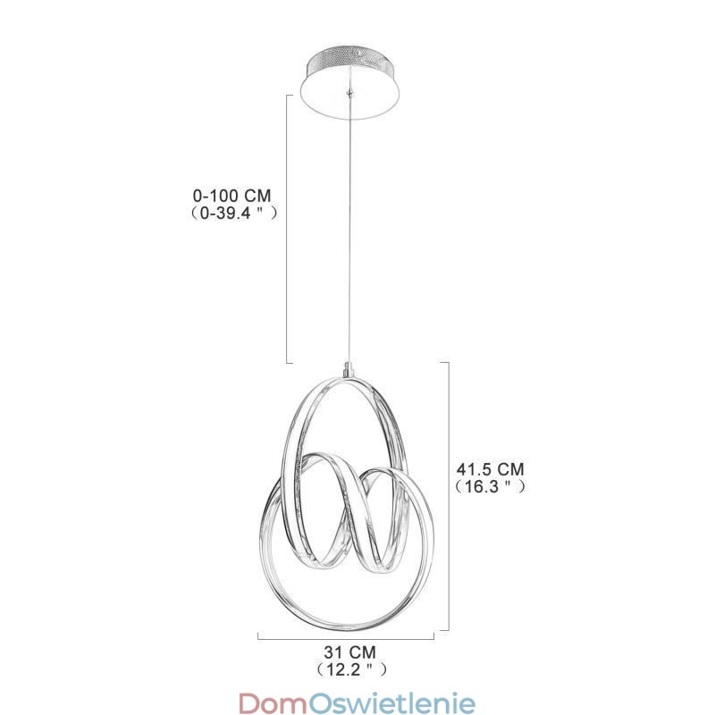 Nowoczesna minimalistyczna lampa wisząca, unikalna okrągła lampa w kształcie skrętu, wyspa