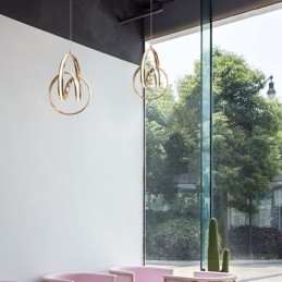 Nowoczesna minimalistyczna lampa wisząca, unikalna okrągła lampa w kształcie skrętu, wyspa