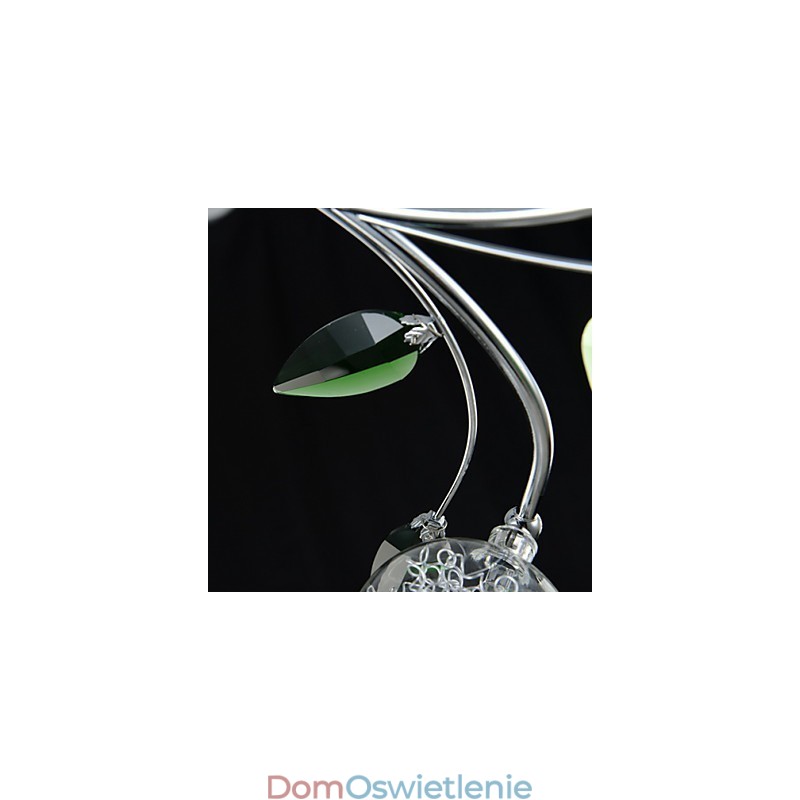 Żyrandol 6 świateł Country Aluminium Szkło Chrom