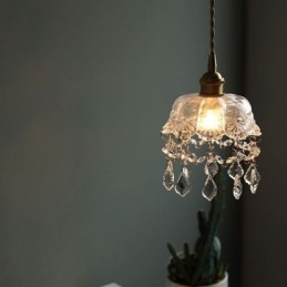 Elegancka szklana lampa wisząca pojedyncza głowica Mini lampa wisząca