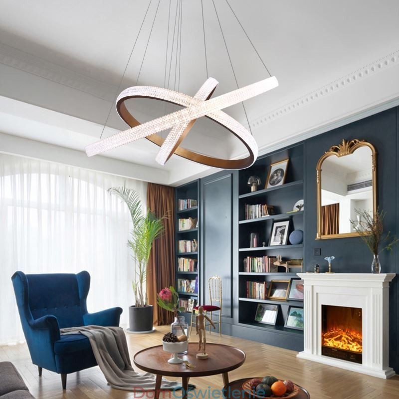 Nowoczesna lampa wisząca akrylowa 3 pierścienie lampa 80+60+40cm