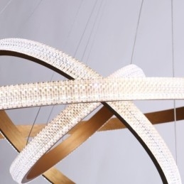 Nowoczesna lampa wisząca akrylowa 3 pierścienie lampa 80+60+40cm