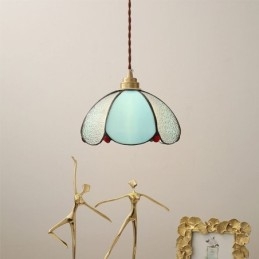 Minimalistyczna lampa wisząca ze szkła płatkowego, pojedyncza lampa wisząca ze szkła