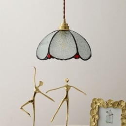 Minimalistyczna lampa wisząca ze szkła płatkowego, pojedyncza lampa wisząca ze szkła