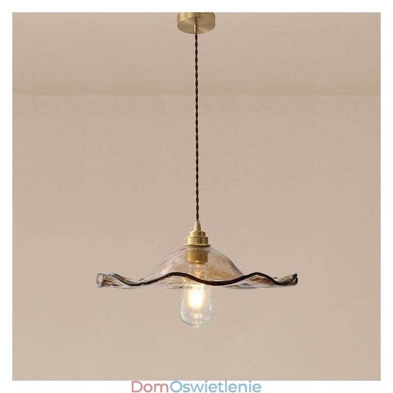 Wisząca lampa ze szkła Lotus Leaf, kreatywna, dekoracyjna oprawa świetlna