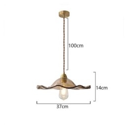 Wisząca lampa ze szkła Lotus Leaf, kreatywna, dekoracyjna oprawa świetlna