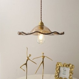 Wisząca lampa ze szkła Lotus Leaf, kreatywna, dekoracyjna oprawa świetlna