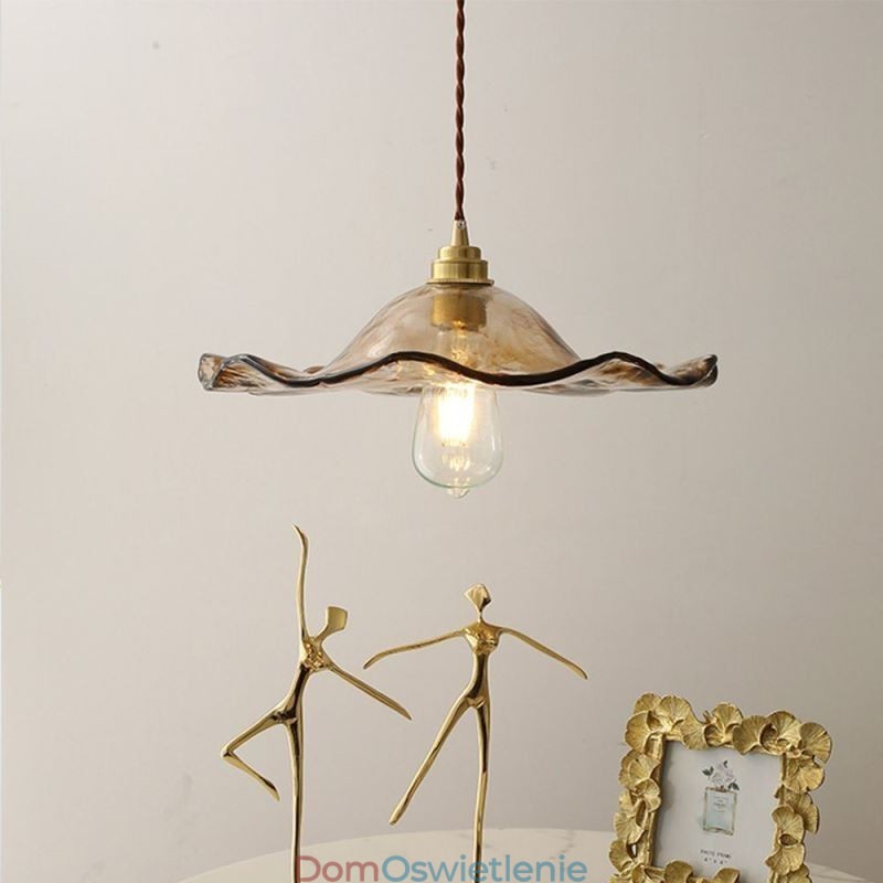 Wisząca lampa ze szkła Lotus Leaf, kreatywna, dekoracyjna oprawa świetlna