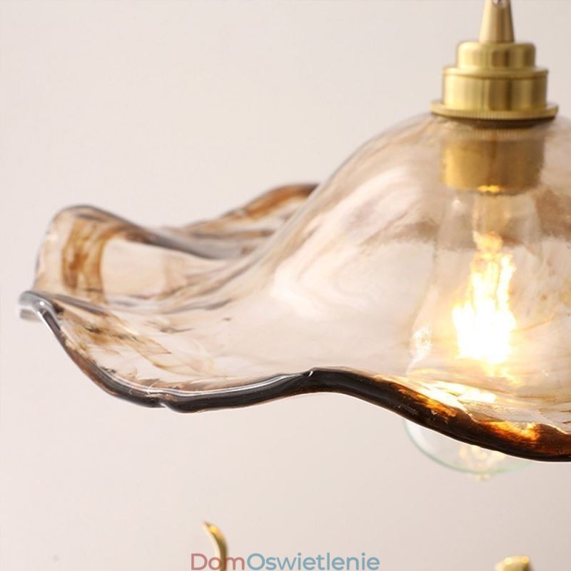 Wisząca lampa ze szkła Lotus Leaf, kreatywna, dekoracyjna oprawa świetlna