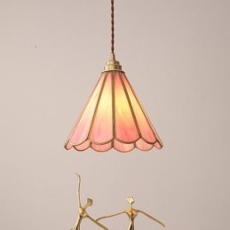 Wisząca lampa szklana w stylu japońskim, retro, płatek światła