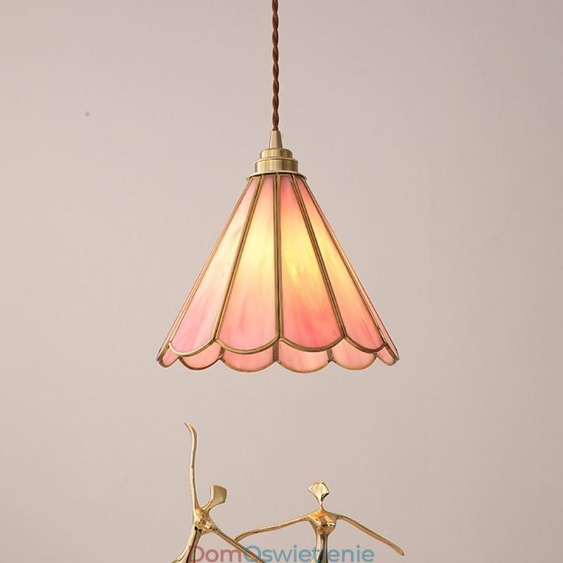 Wisząca lampa szklana w stylu japońskim, retro, płatek światła