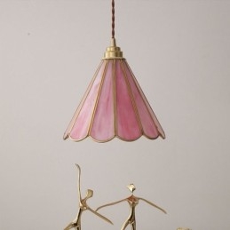 Wisząca lampa szklana w stylu japońskim, retro, płatek światła