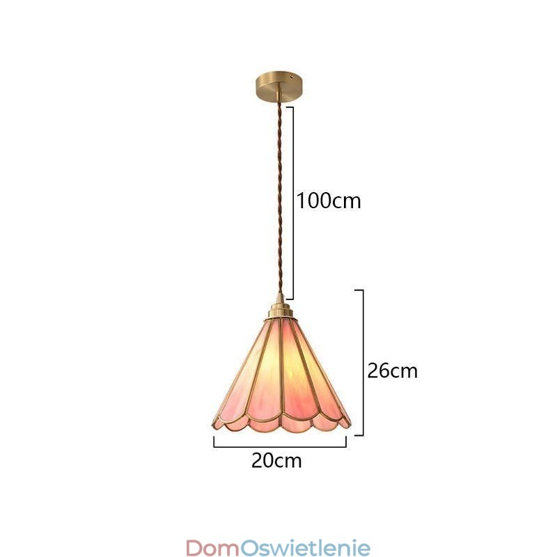 Wisząca lampa szklana w stylu japońskim, retro, płatek światła