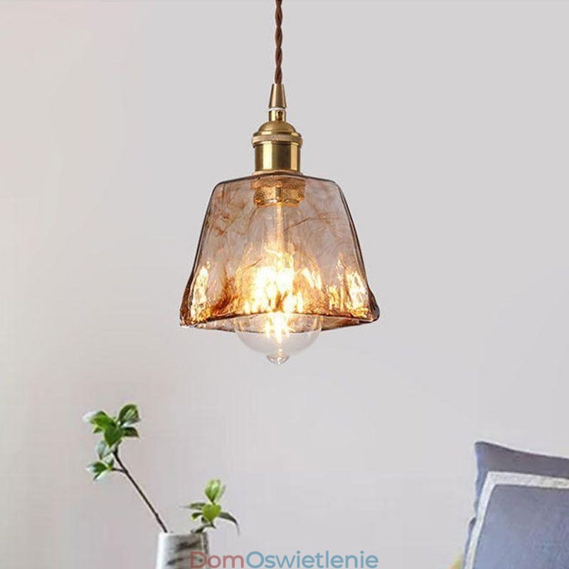 Unikalna Mini Szklana Lampa Wisząca W Stylu Japońskim Bursztynowy Kolor Dekoracyjne Oświetlenie