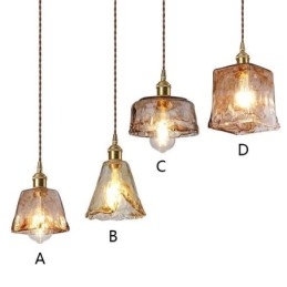 Unikalna Mini Szklana Lampa Wisząca W Stylu Japońskim Bursztynowy Kolor Dekoracyjne Oświetlenie