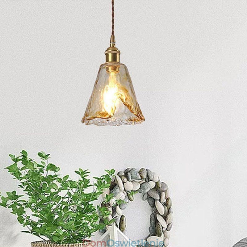 Unikalna Mini Szklana Lampa Wisząca W Stylu Japońskim Bursztynowy Kolor Dekoracyjne Oświetlenie