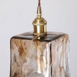 Unikalna Mini Szklana Lampa Wisząca W Stylu Japońskim Bursztynowy Kolor Dekoracyjne Oświetlenie
