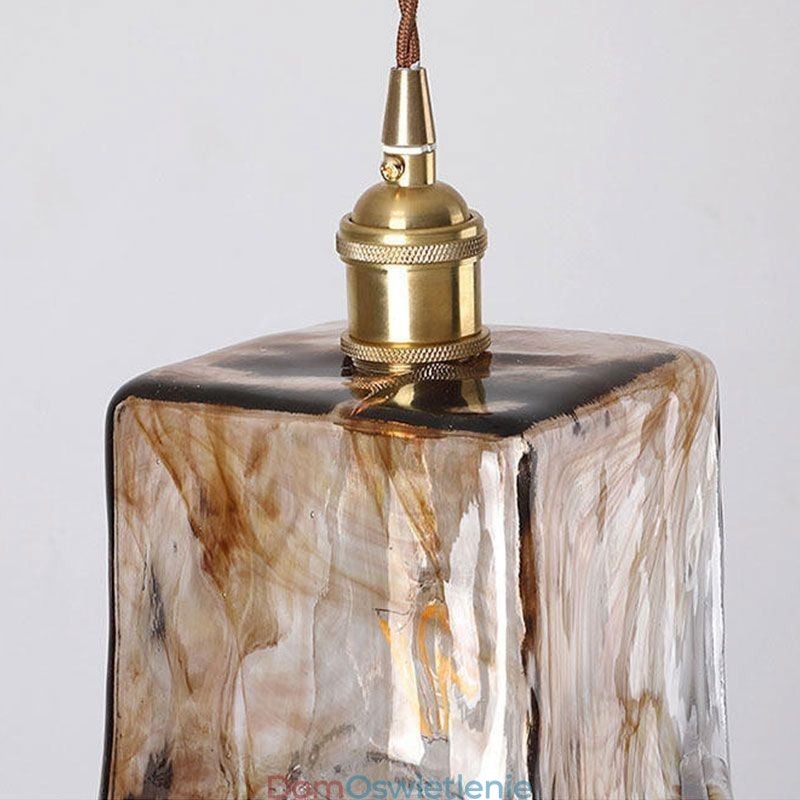 Unikalna Mini Szklana Lampa Wisząca W Stylu Japońskim Bursztynowy Kolor Dekoracyjne Oświetlenie