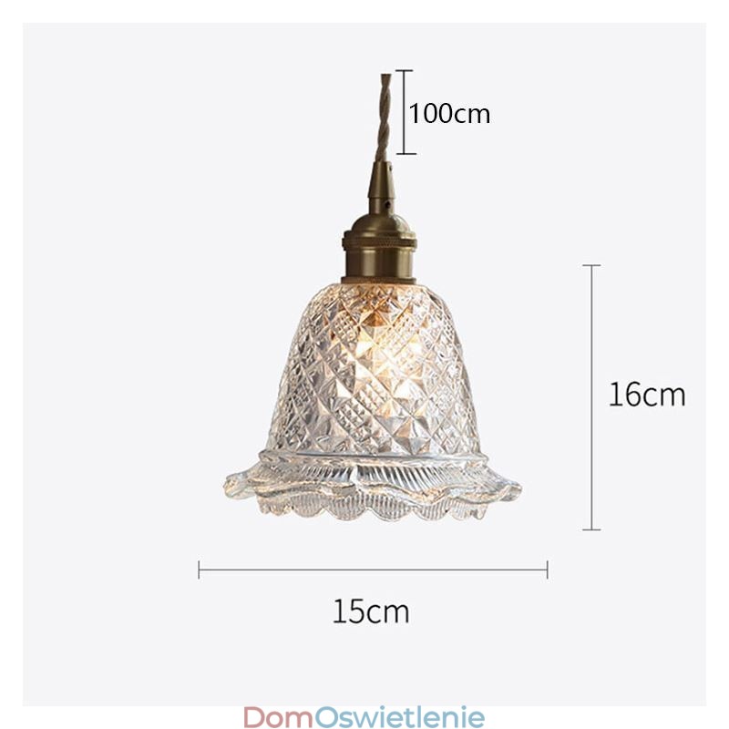 Nowoczesna lampa wisząca ze szkła kwiatowego 1 światło dekoracyjne oprawa świetlna