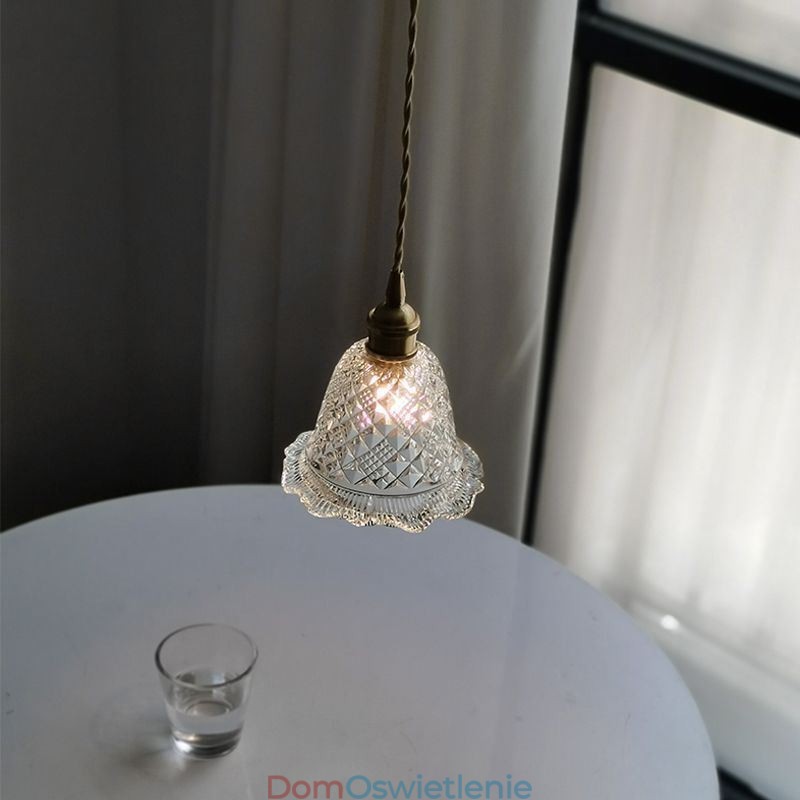 Nowoczesna lampa wisząca ze szkła kwiatowego 1 światło dekoracyjne oprawa świetlna