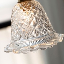 Nowoczesna lampa wisząca ze szkła kwiatowego 1 światło dekoracyjne oprawa świetlna