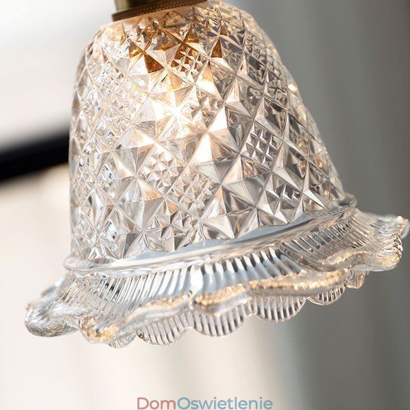 Nowoczesna lampa wisząca ze szkła kwiatowego 1 światło dekoracyjne oprawa świetlna