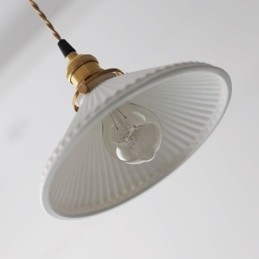 Wisząca lampa ceramiczna w stylu japońskim, lampa wisząca retro plisowana