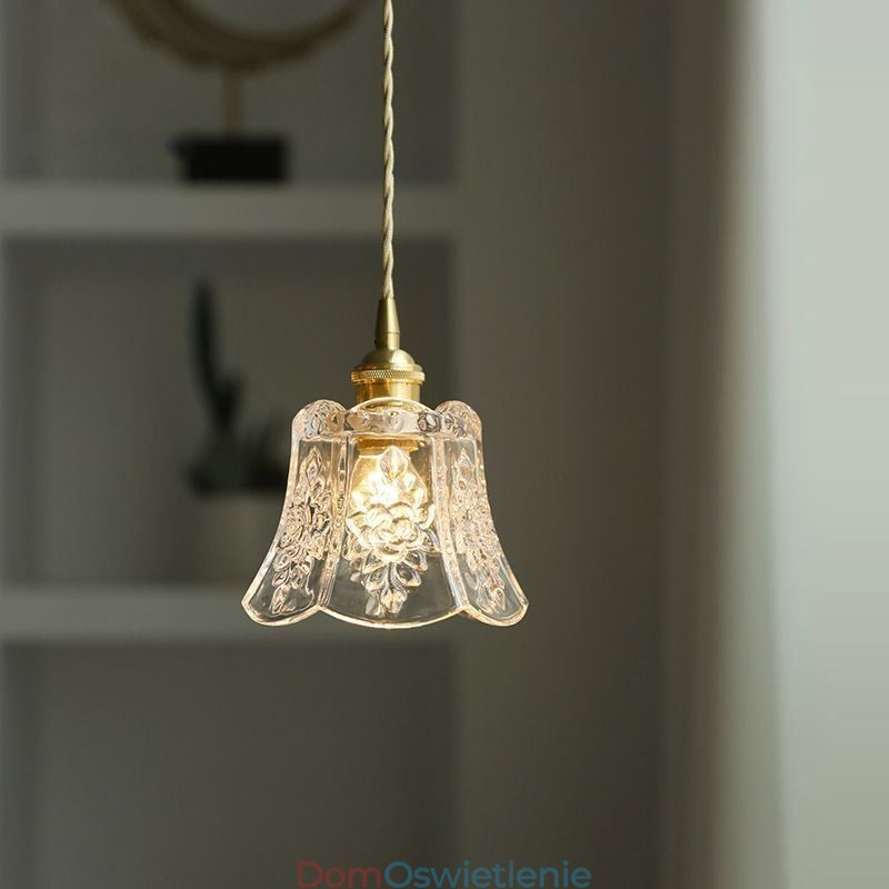 Lampa wisząca kwiatowa Minimalistyczna dekoracyjna szklana oprawa świetlna