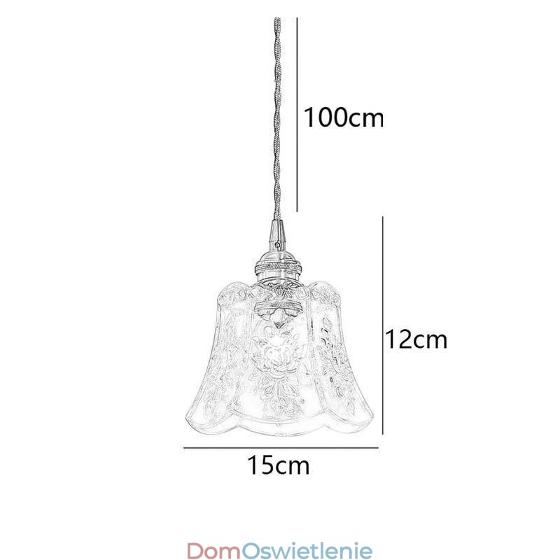 Lampa wisząca kwiatowa Minimalistyczna dekoracyjna szklana oprawa świetlna