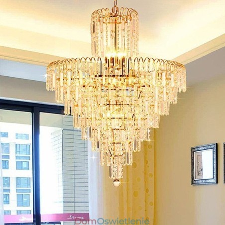 Nowoczesna Elegancka Kryształowa Lampa Wisząca Stożkowy Żyrandol Nowoczesna Elegancka Kryształowa Lampa Wisząca Stożkowy Żyrandol