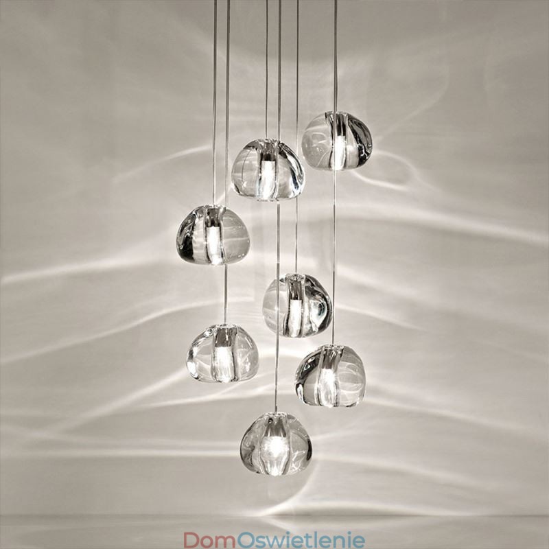 Nowoczesna lampa wisząca z kryształowym klastrem, unikatowy kryształowy klosz do lampy, schody dwustronne