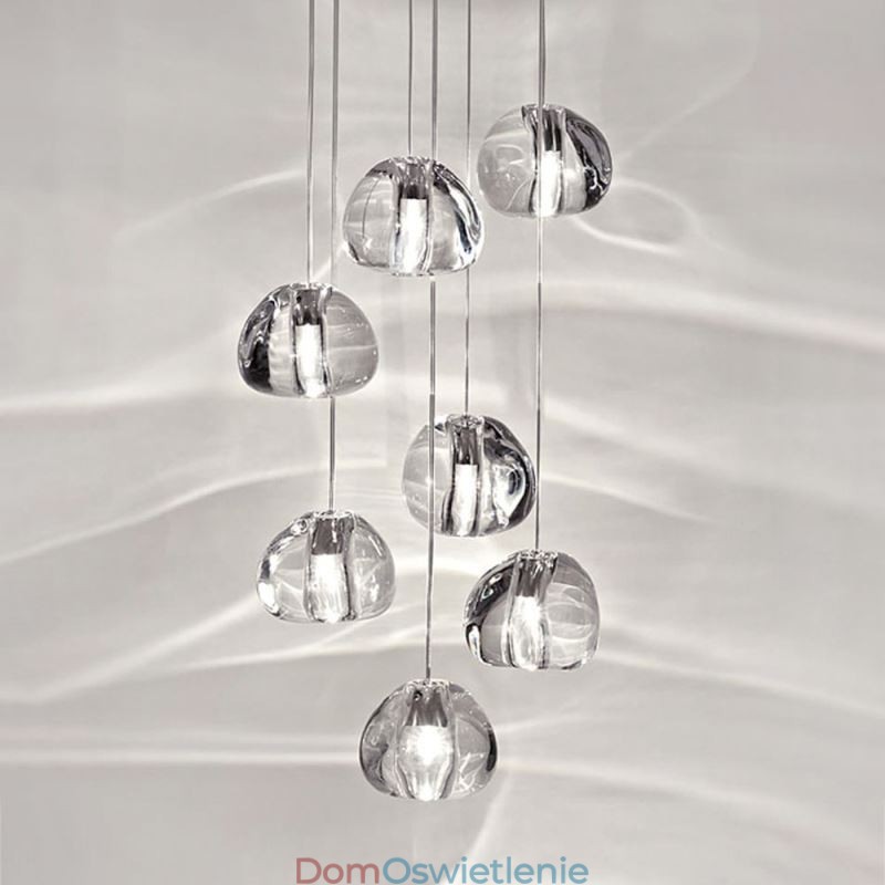 Nowoczesna lampa wisząca z kryształowym klastrem, unikatowy kryształowy klosz do lampy, schody dwustronne