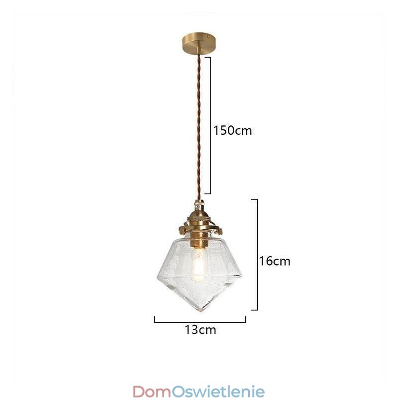 1 Światło Diamentowe Szklane Wiszące Światło Bubble Glass Lampa Oprawa